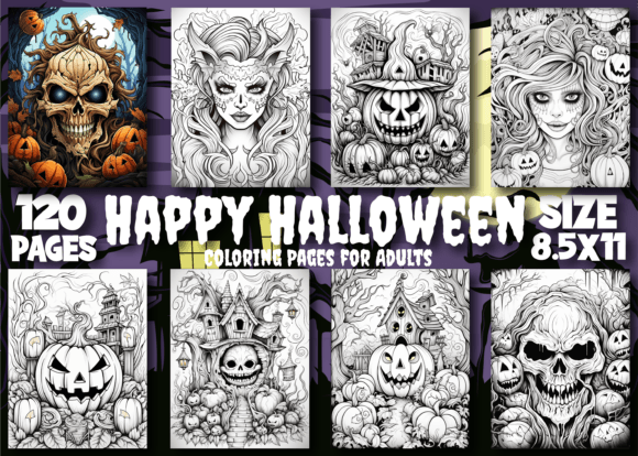 Happy Halloween Coloring Pages for Adult
