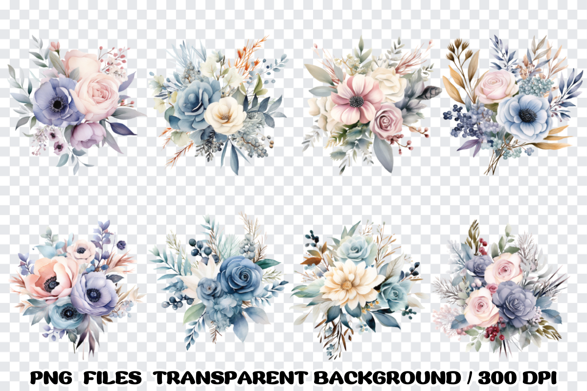 Pastel Flowers Wedding Clipart - photo 3