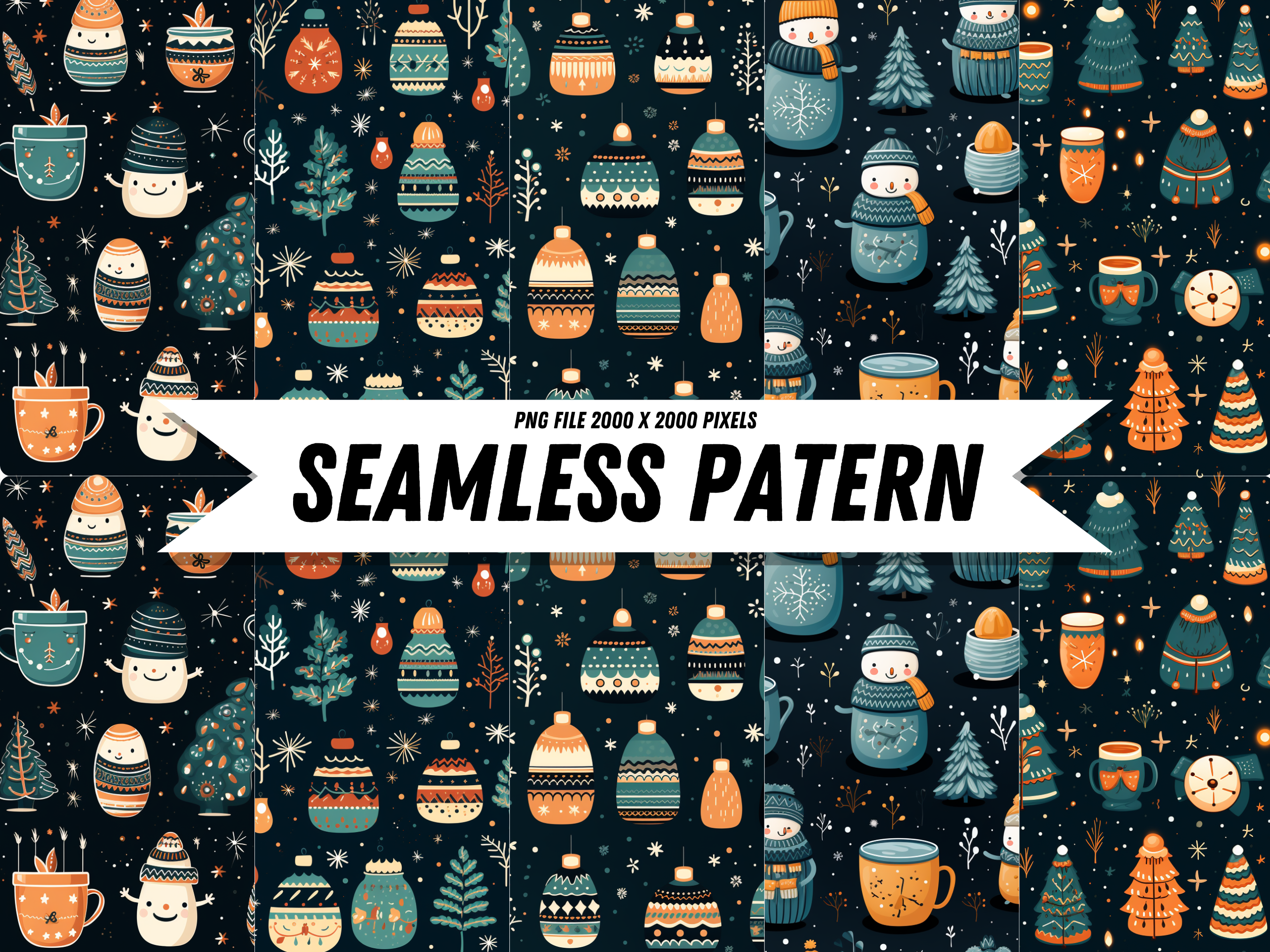 Ugly Christmas Sweater Pattern Graphic by FOLV · Creative Fabrica