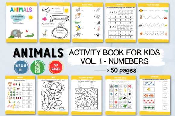 Animals Activity Book for Kids Graphic K By KDP Craft Studio