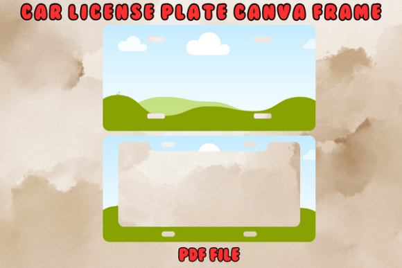 Car License Plate Canva Frame PDF File