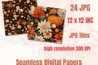 Fall Botanical Pattern Digital Paper Graphic by giraffecreativestudio ...