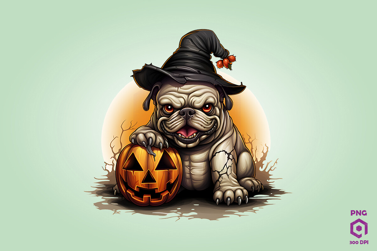 Halloween Bulldog Dog 4 Graphic by Quoteer · Creative Fabrica