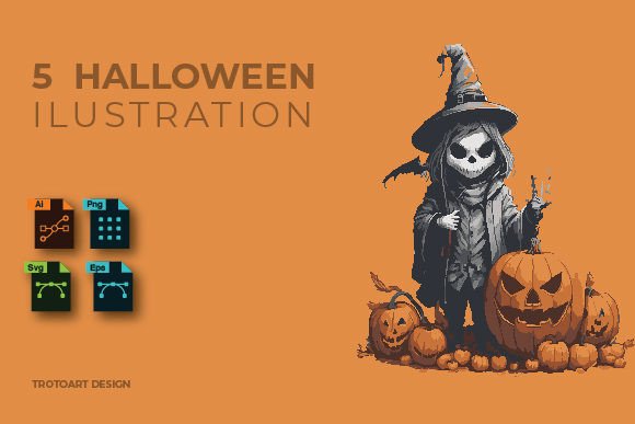 Halloween Digital Cutting | PNG, SVG, AI Graphic T-shirt Designs By Trotoart Design