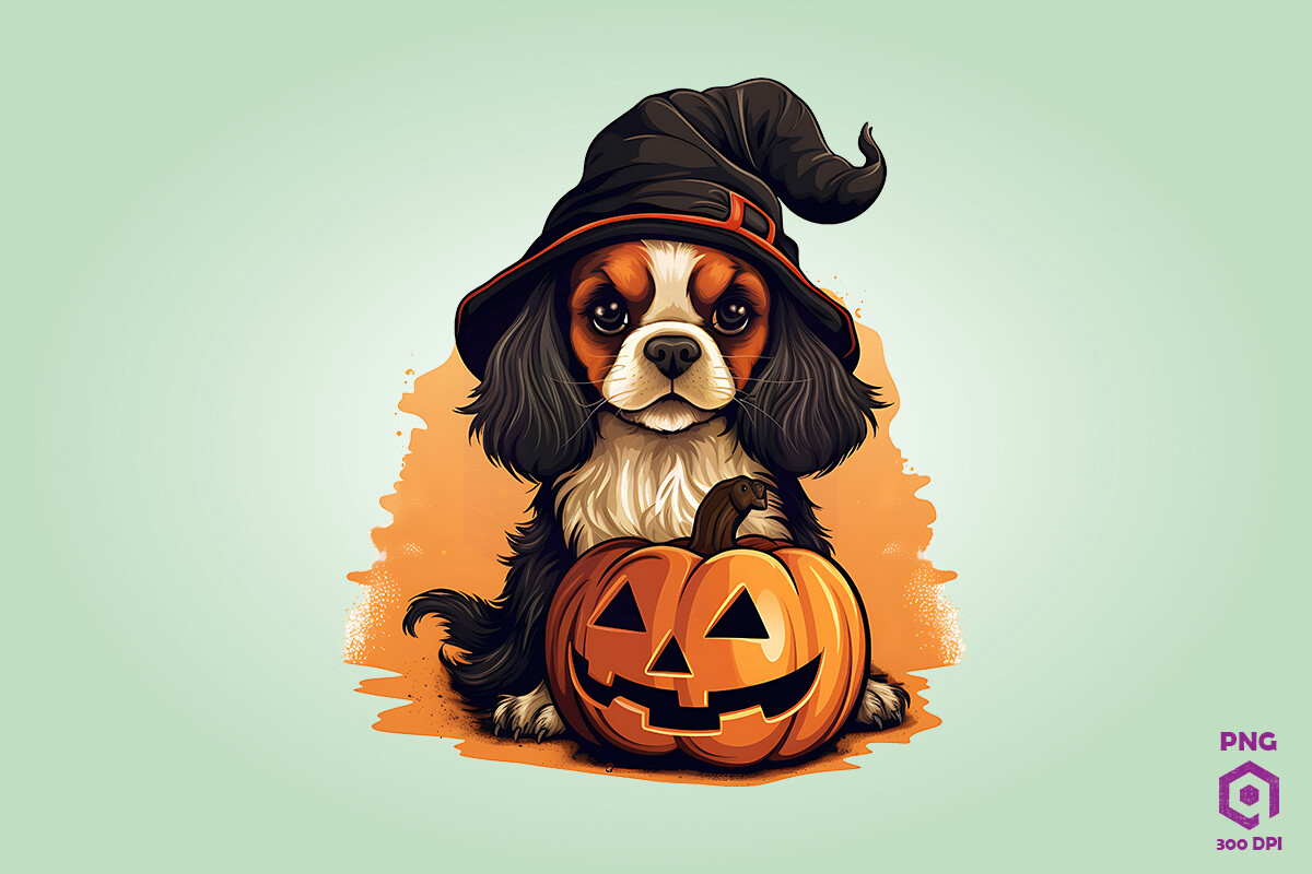 Halloween Spaniel Dog Clipart Graphic by Quoteer · Creative Fabrica