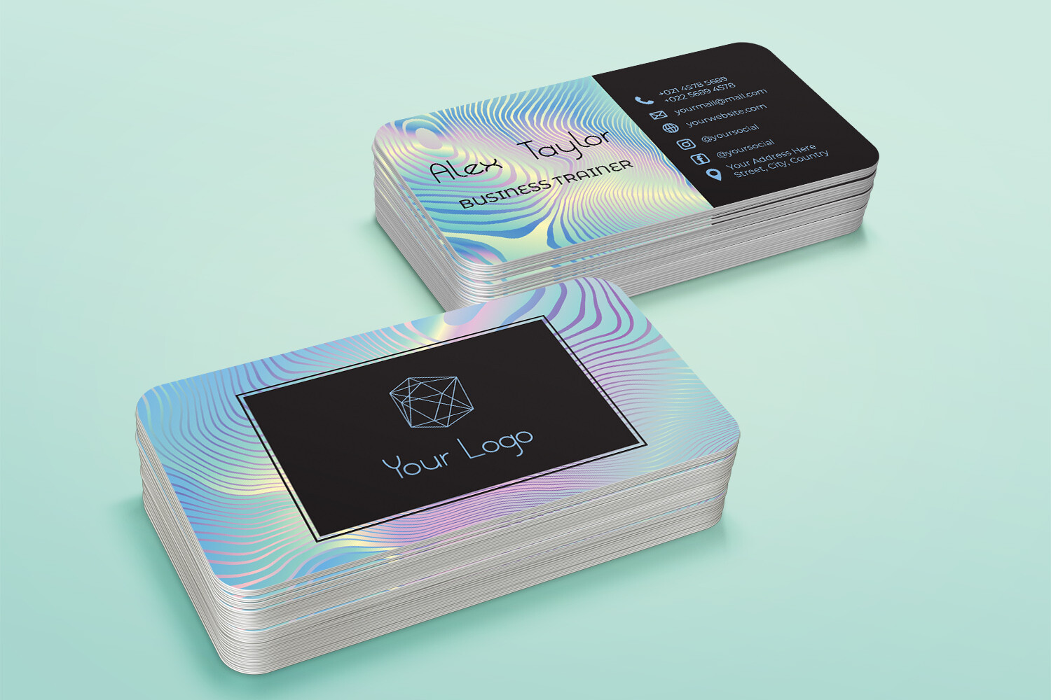holographic business card Unique Custom Holographic Business Cards for a Dazzling First Impression