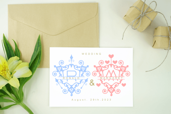 King and Queen Monogram Font PNG with transparent background - Preview 2