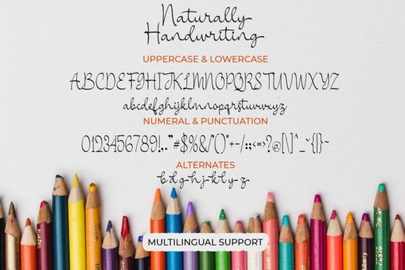 Naturally Handwriting Font PNG with transparent background - Preview 6