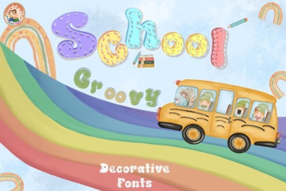 School Groovy Font PNG with transparent background - Preview 6