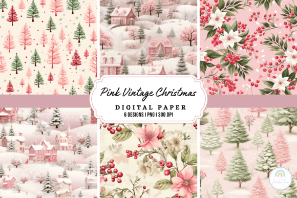 Vintage Pink Christmas Background