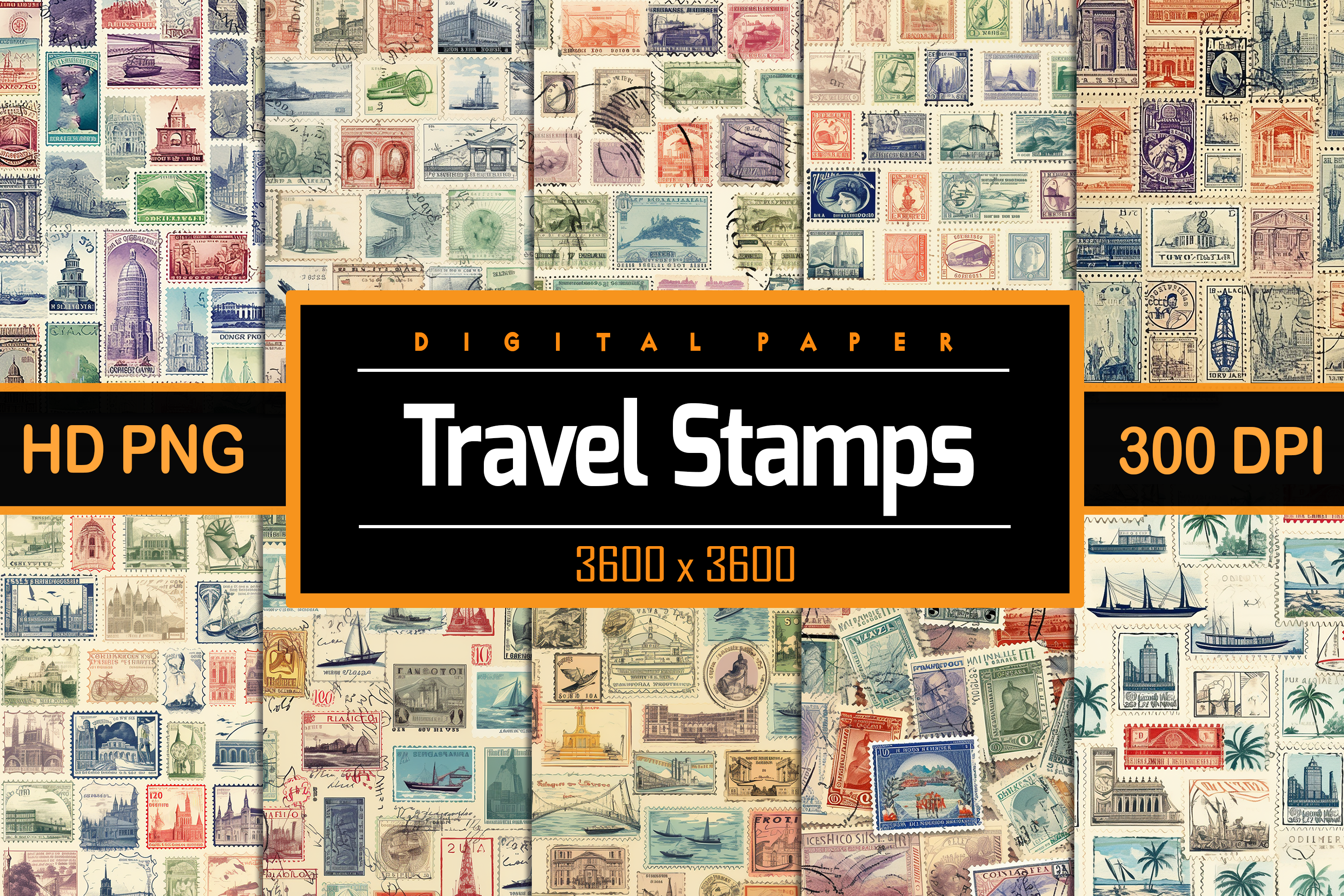 Vintage Travel Stamps