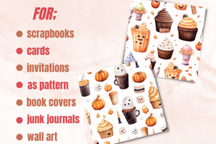 Watercolor Halloween Digital Paper Pack Graphic by ...