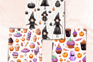 Watercolor Halloween Digital Paper Pack Graphic by ...