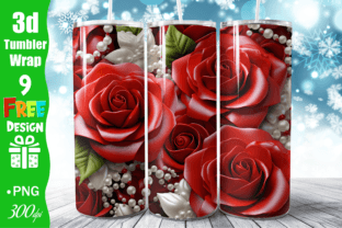 3D Red Roses Tumbler Design Graphic by qasimgraphic1 · Creative Fabrica