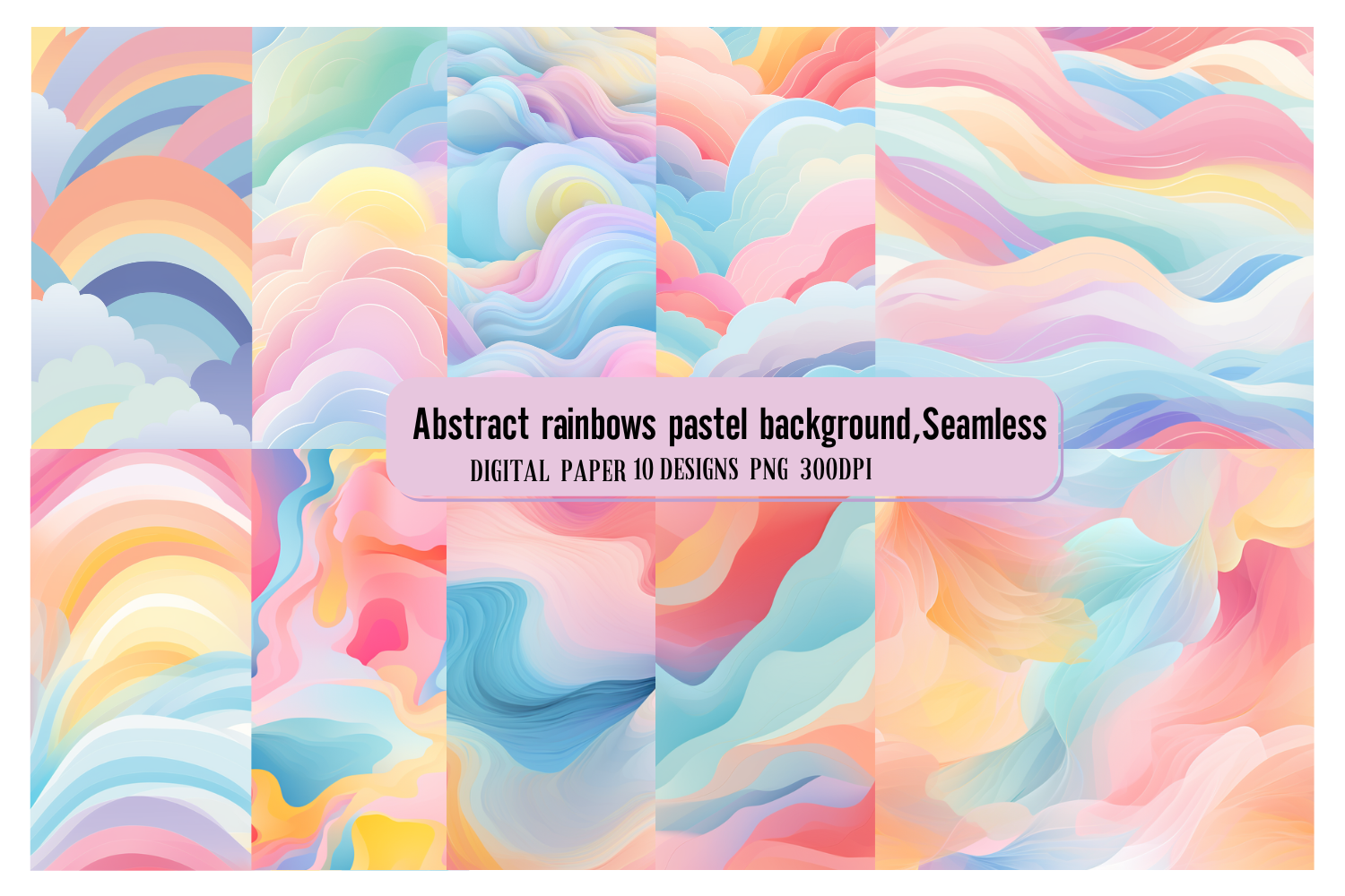 Abstract Rainbow Pastel Background Graphic by Babydell Art · Creative ...