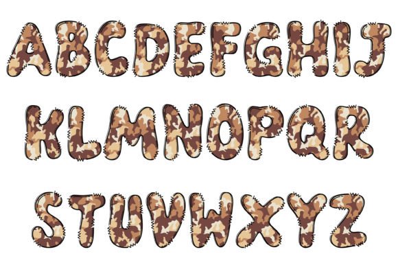 Brown Camouflage Font - Preview 1