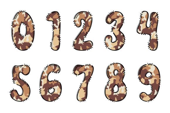 Brown Camouflage Font - Preview 3