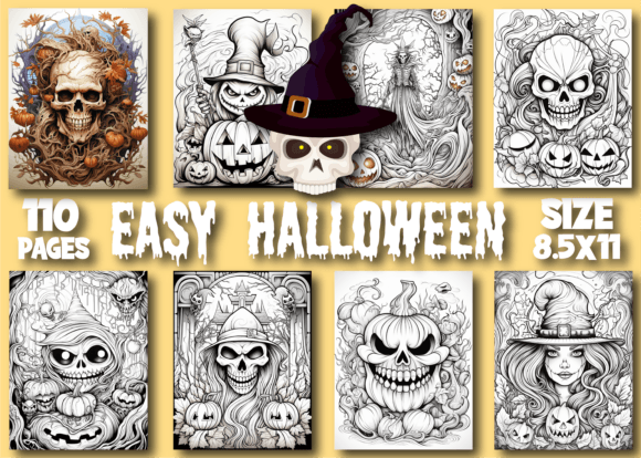 Easy Halloween Coloring Pages for Adults