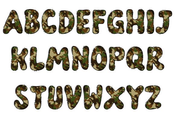 Green Camouflage Font - Preview 1