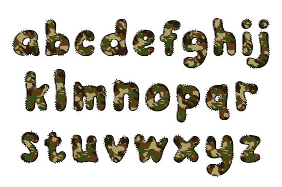 Green Camouflage Font - Preview 2