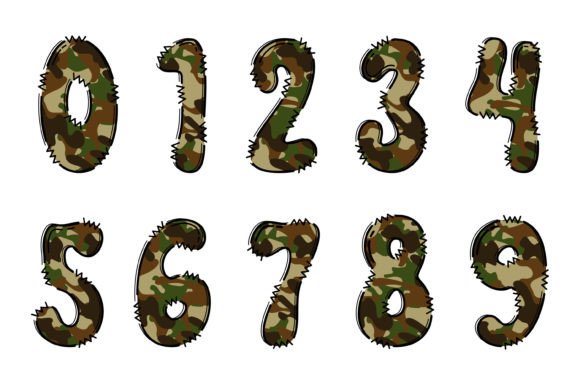 Green Camouflage Font - Preview 3