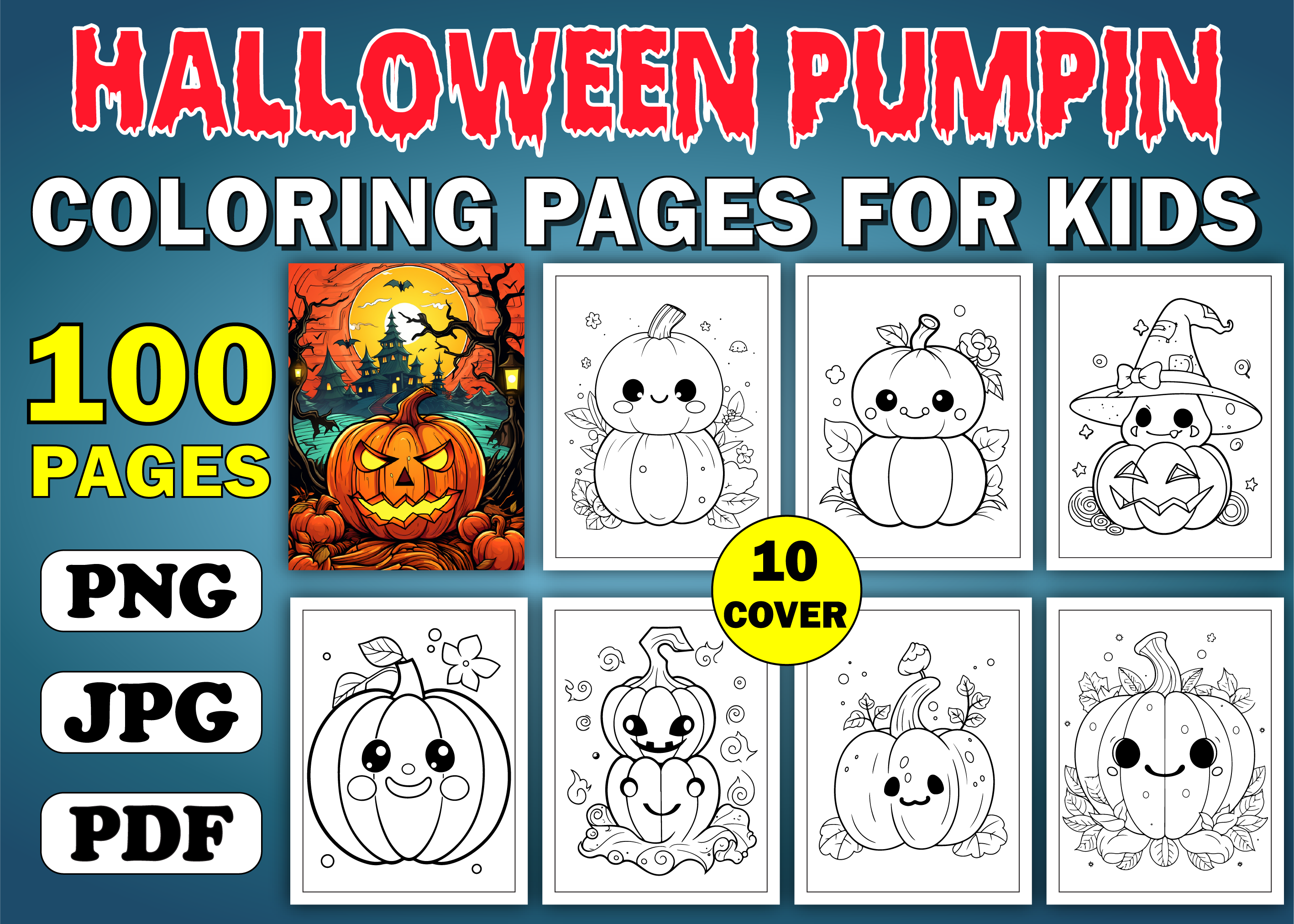 Halloween Pumpkin Coloring Book for Kids