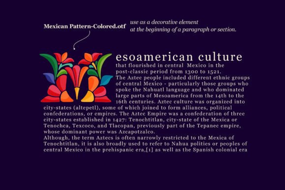 Mexican Pattern Font PNG with transparent background - Preview 5