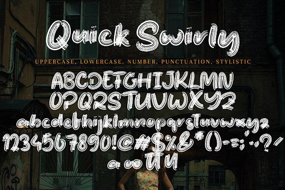 Quick Swirly Font PNG with transparent background - Preview 5