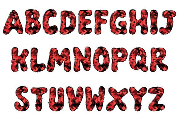 Red Camouflage Font font preview - 1