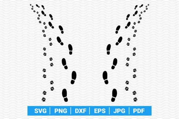 Traces Man&dog SVG for Cricut,Silhouette