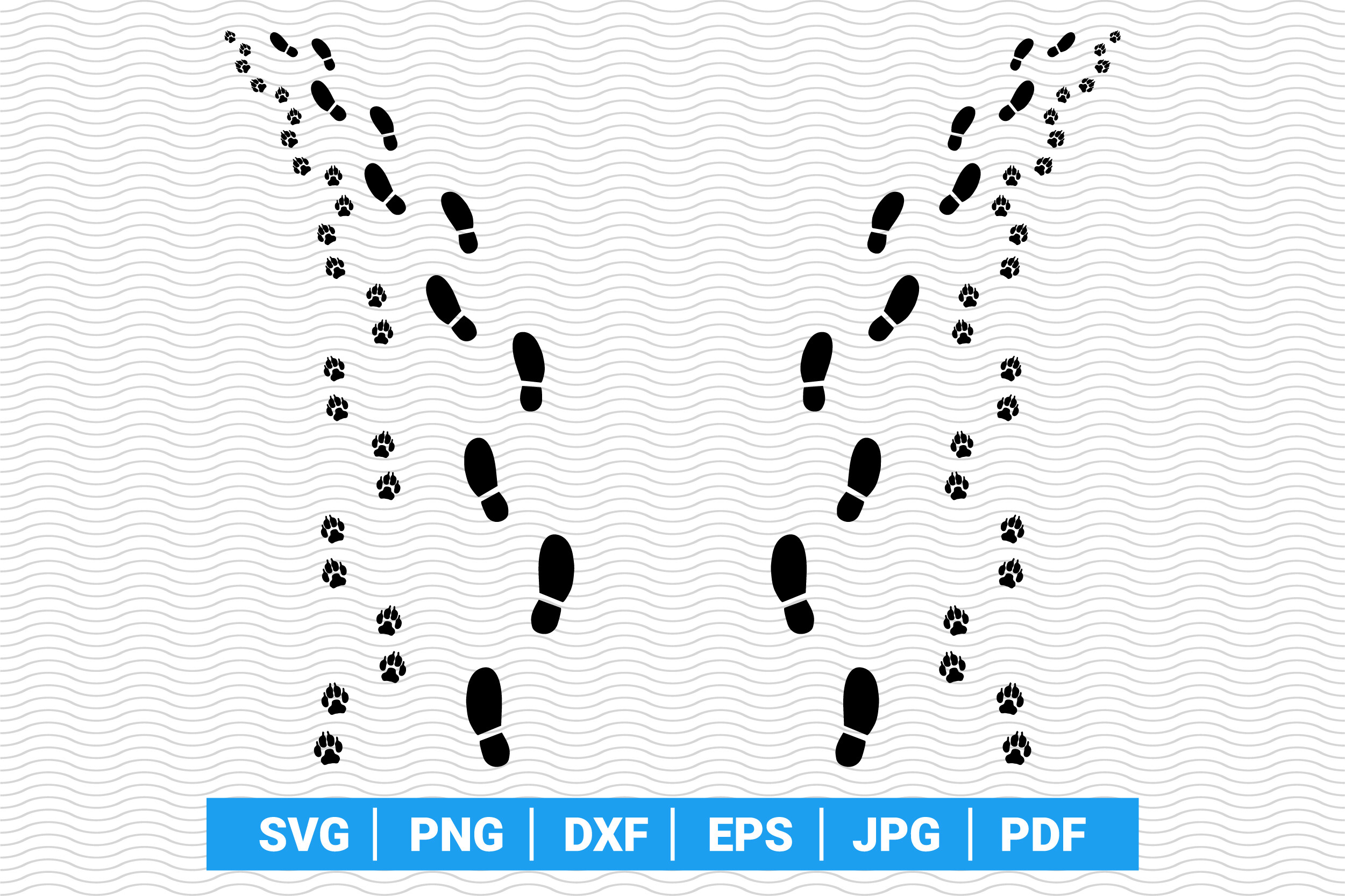 Traces Man&dog SVG for Cricut,Silhouette