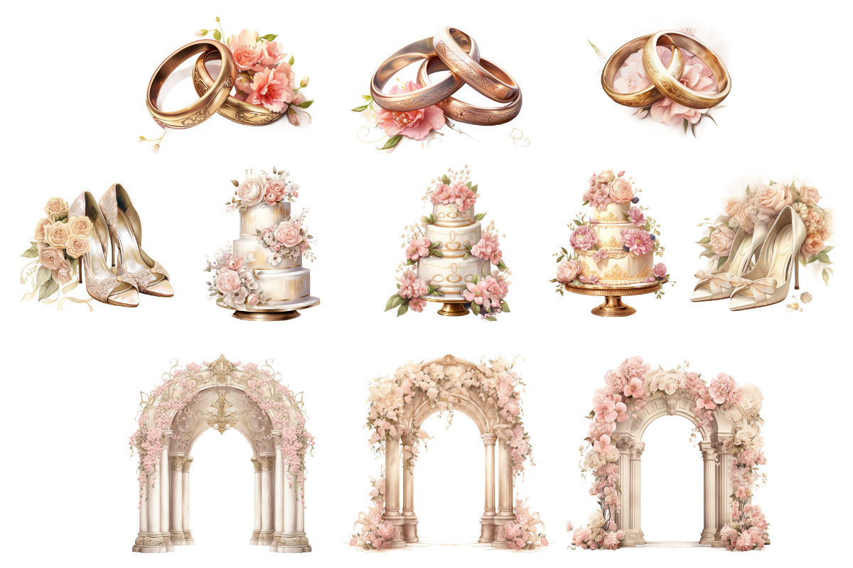 Vintage Wedding Clipart - photo 3