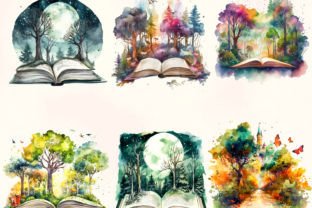 Watercolor Fantasy Books Clipart Graphic by BonaDesigns · Creative Fabrica
