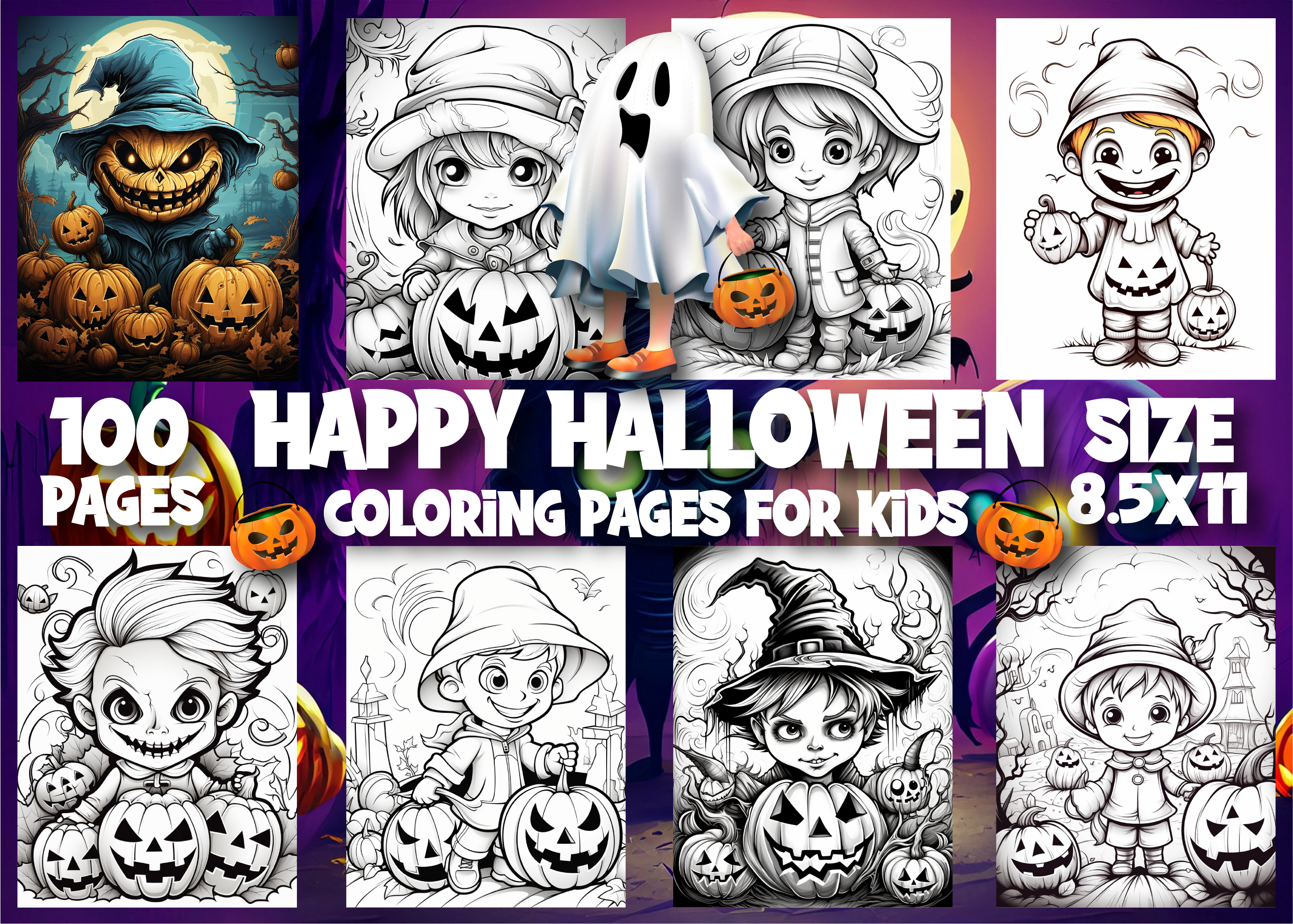 Happy Halloween Coloring Pages for Kids