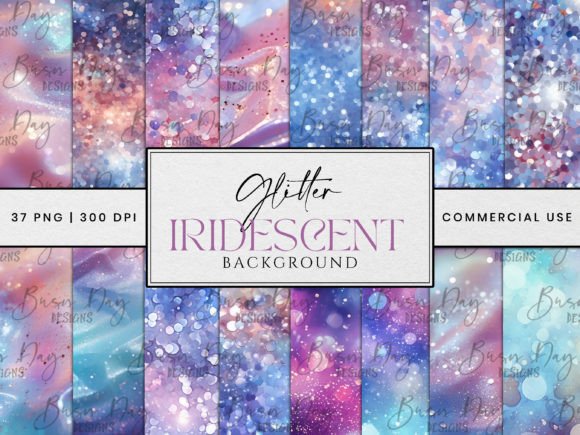Iridescent Glitter Background Bundle
