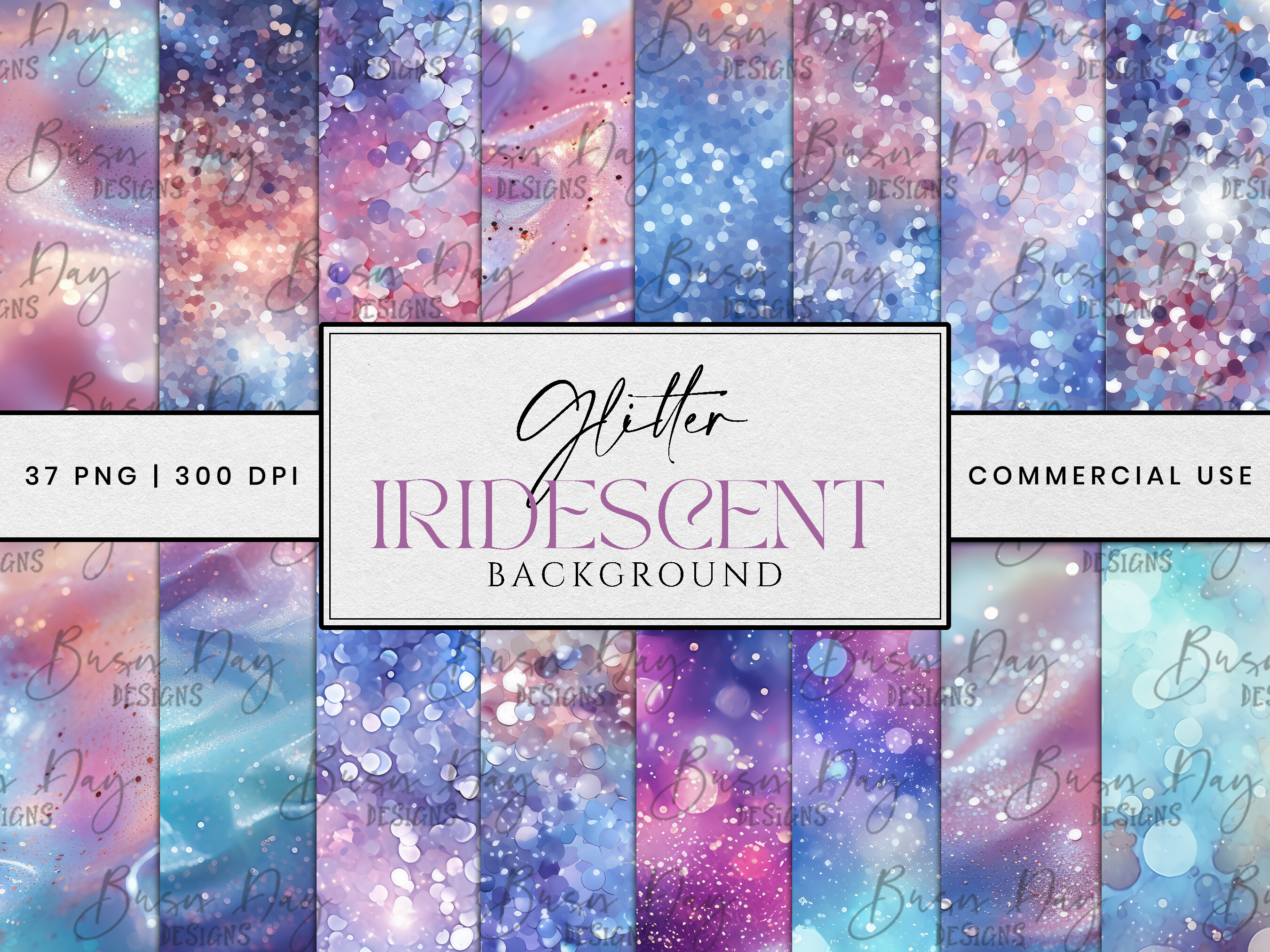 Iridescent Glitter Background Bundle