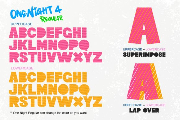One Night 4 Font PNG with transparent background - Preview 2