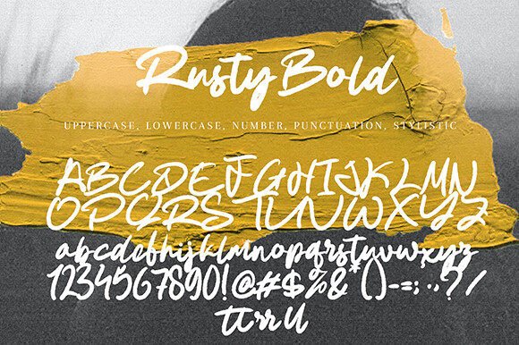 Rusty Bold Font PNG with transparent background - Preview 5