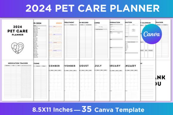 2024 Pet Care Planner Canva Interior