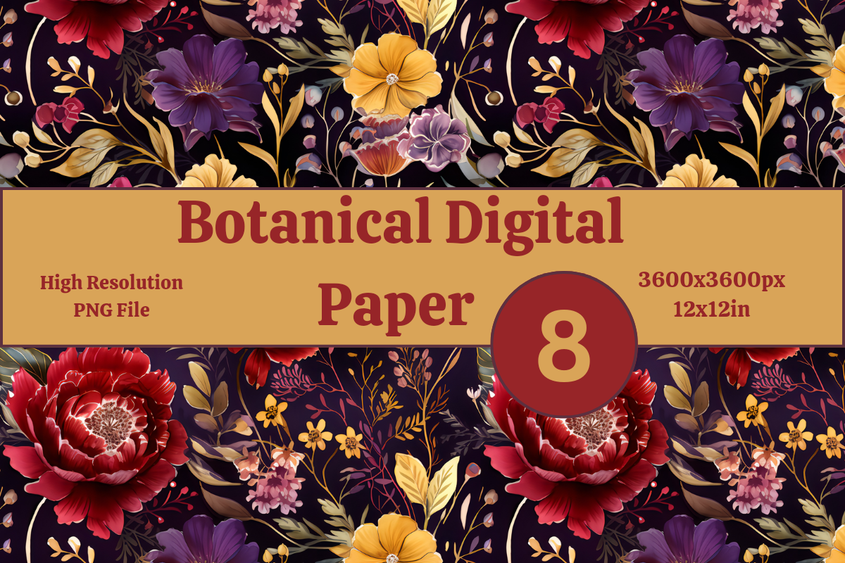 Botanical Digital Paper Graphic by Chase Minds Creative · Creative Fabrica