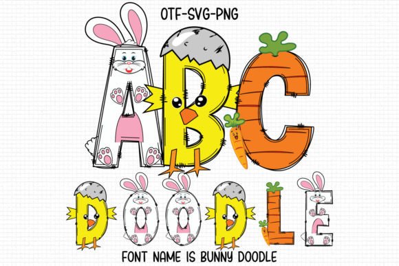 Bunny Doodle Polices de Couleur Police Par Color Studio
