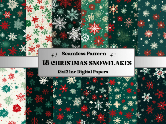 Christmas Snowflake Digital Paper Pack