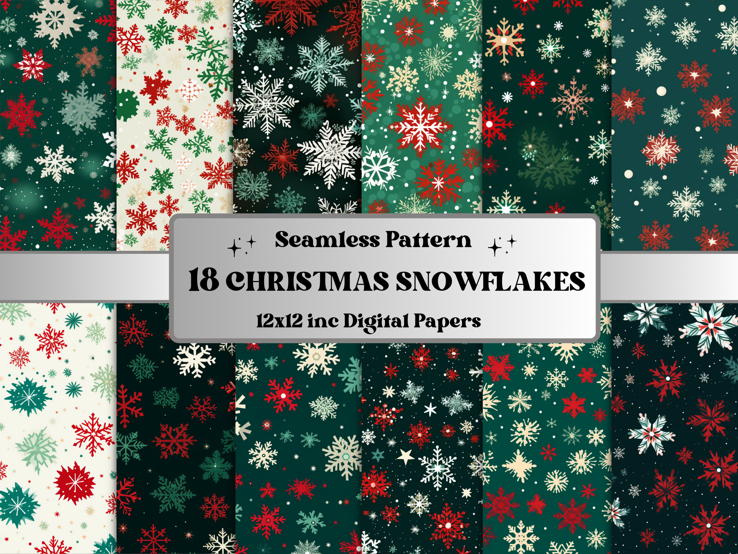 Christmas Snowflake Digital Paper Pack