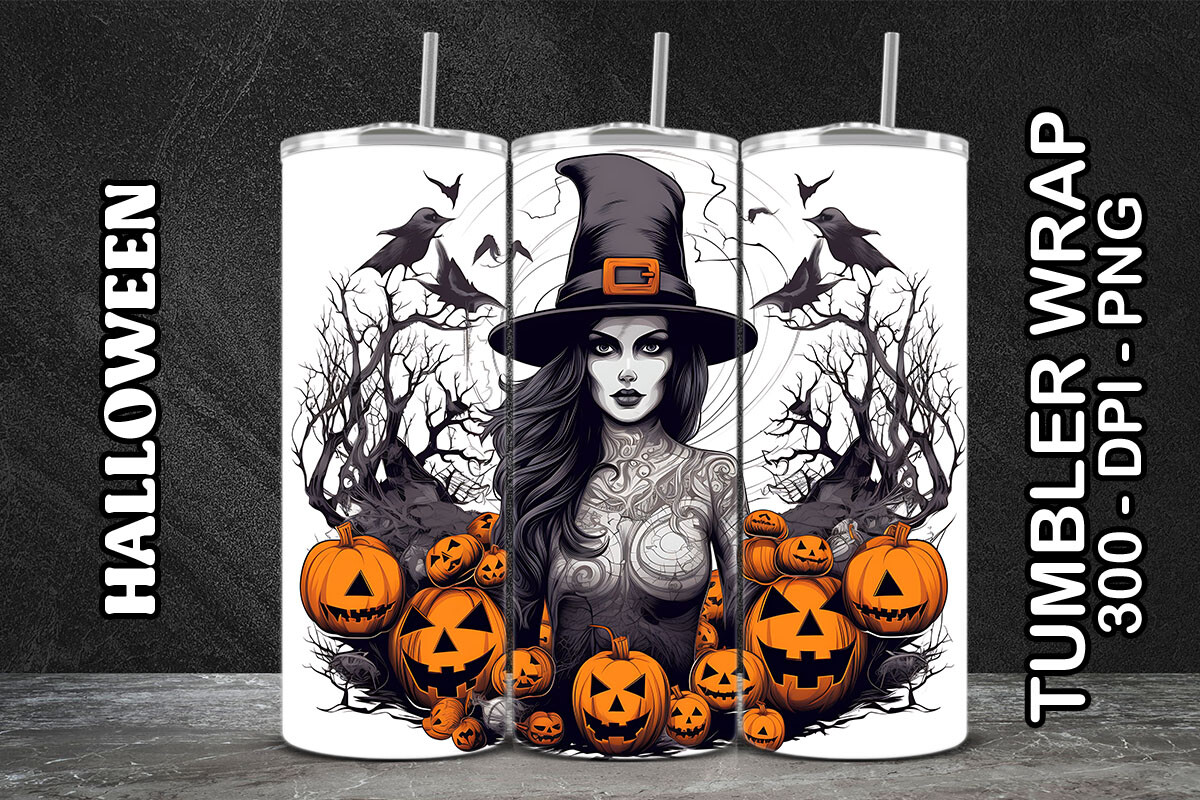 Halloween Tumbler Wrap (13) Graphic by tenrings · Creative Fabrica