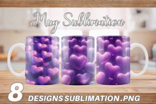 Mug Wrap 3D Love Hearts Background Graphic by Artnoy · Creative Fabrica