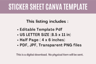 Planner Sticker Sheet Editable Template Graphic by Dreamwings Creations ...