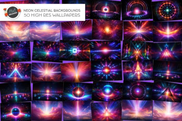 50 Neon Celestial Sci-Fi Backgrounds