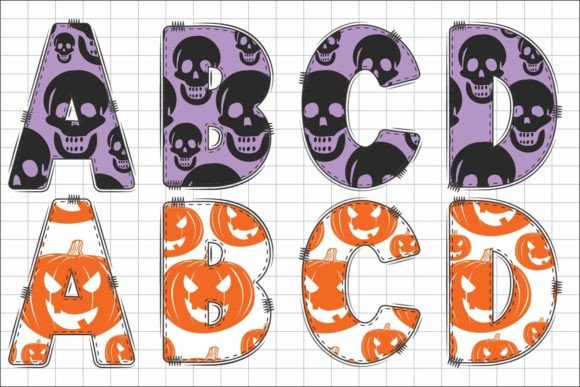Halloween Letters Font PNG with transparent background - Preview 1