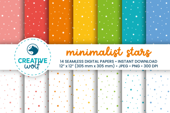 Minimalist Colourful Star Patterns