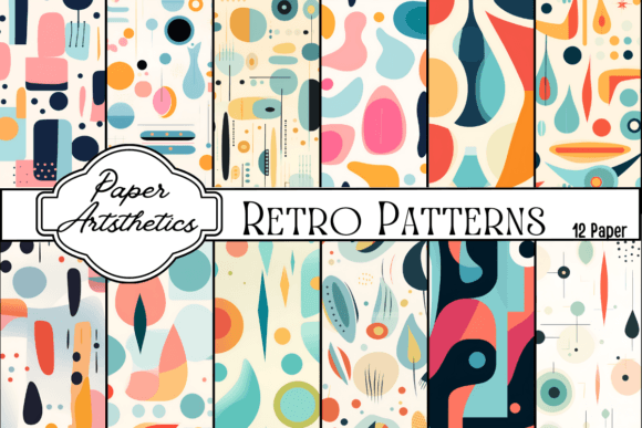 Retro Patterns Digital Paper